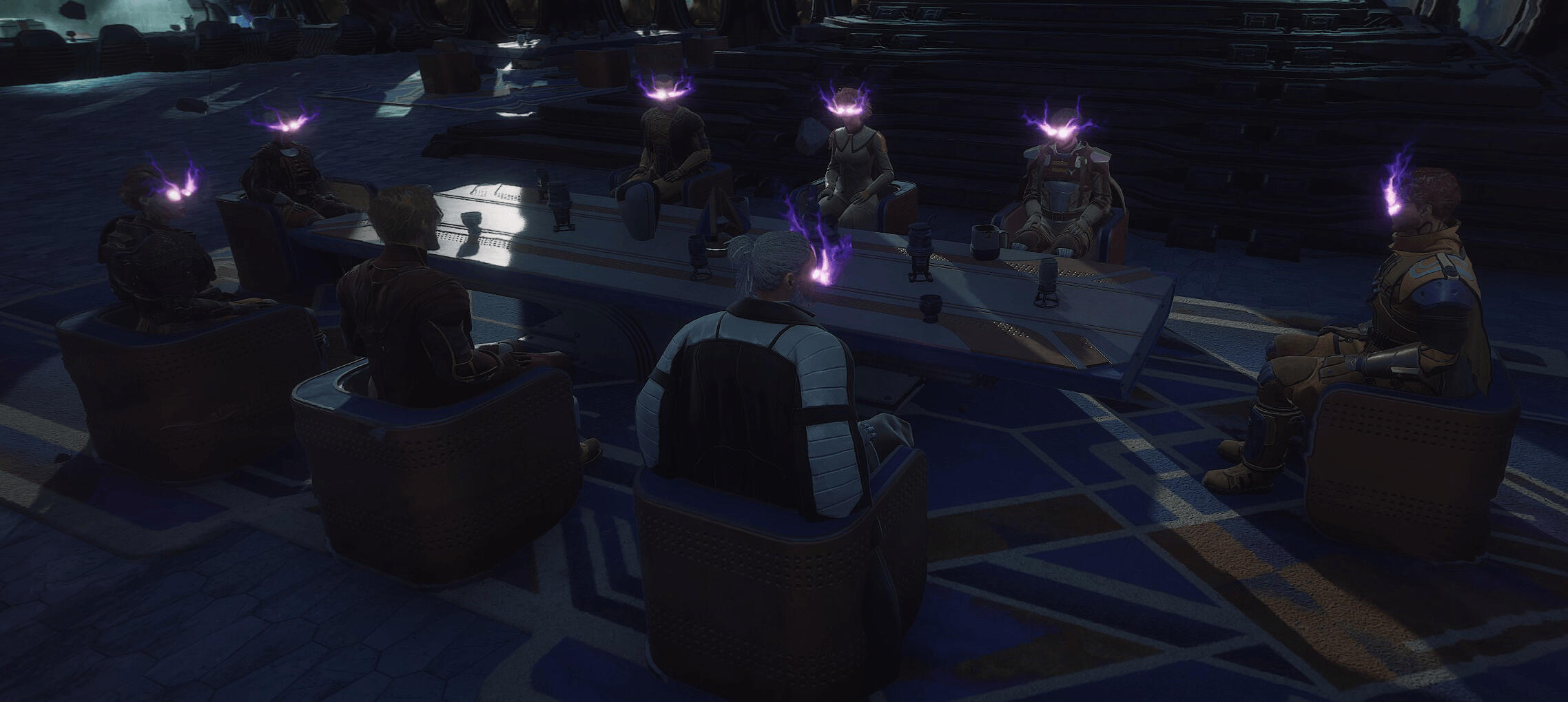 A very important and serious business meeting at the bar.